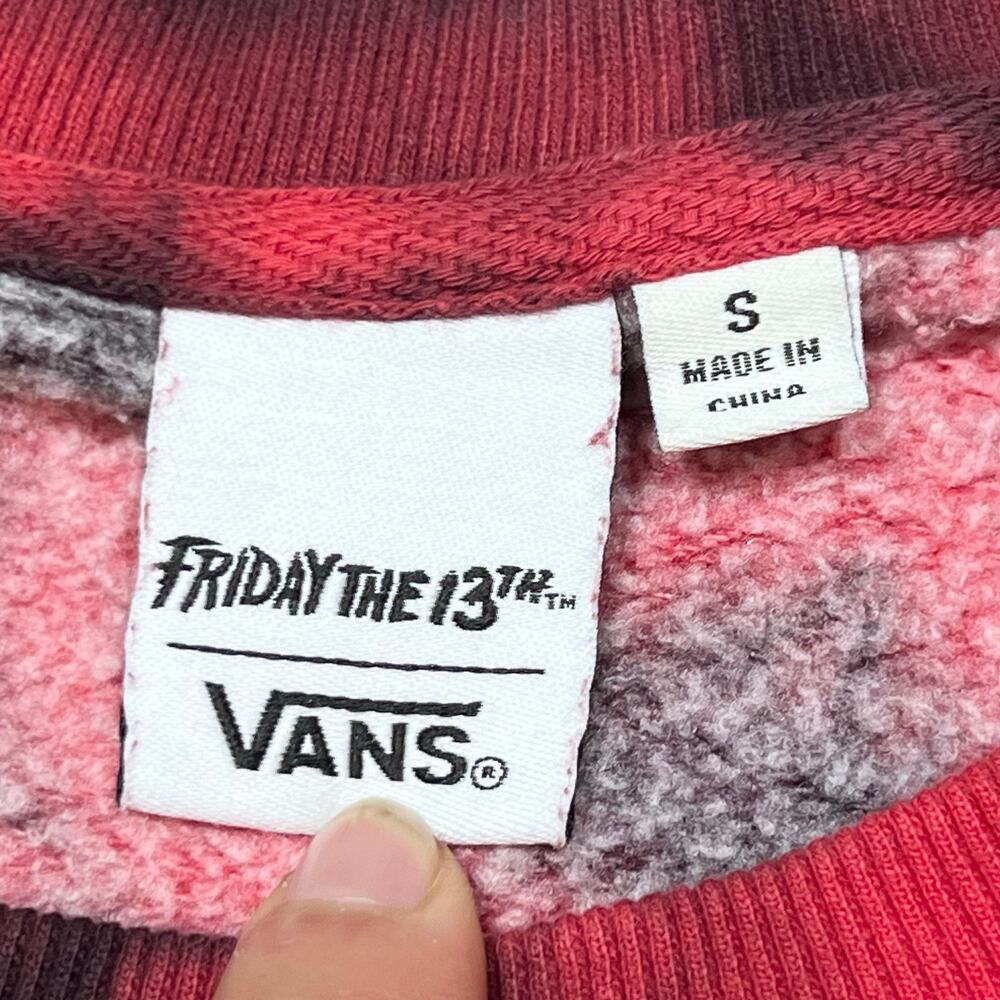 Vans x Friday The 13th Pullover Sweater Women Small Red Black Glow in Dark New - Picture 8 of 9